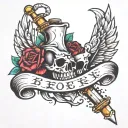 broken bone tattoo design idea