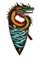 dragon boat inside representing tattoo design idea
