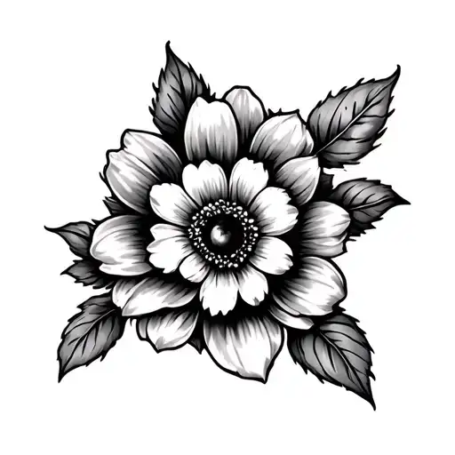 dog nose print turned into a flower tattoo design idea