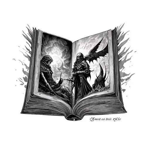 book, romance, dark souls tattoo design idea
