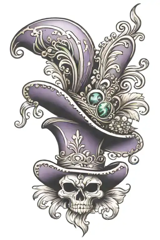 mardi gras hat on the Fleur-de-lis tattoo design idea