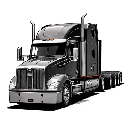 semi 18 wheeler semi truck details intertwined tattoo design idea