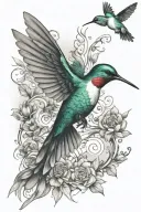 hummingbird hovering tattoo design idea