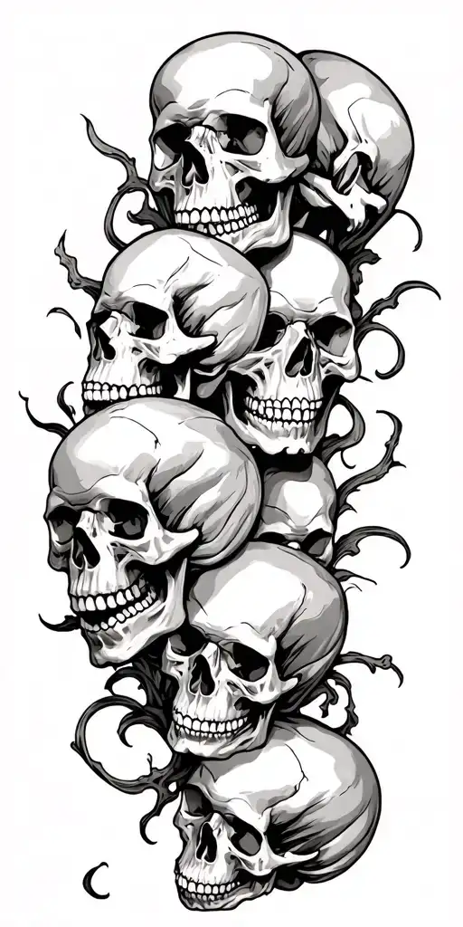 pile of skulls cemetery dark gothic inspired tattoo tattoo design idea