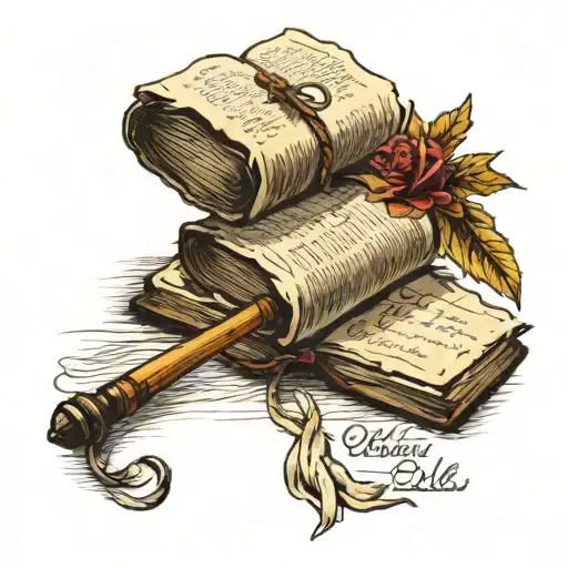 faded book and quill writing the Bible verse Jeremiah 29:11  tattoo design idea