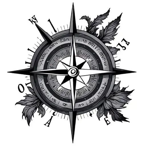 Family Compass tattoo design idea