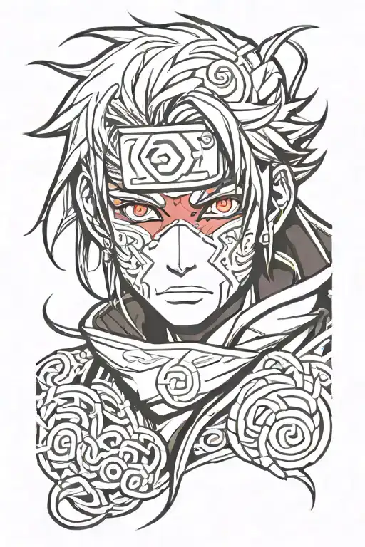 Akatsuki half face tattoo design idea