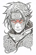 Akatsuki half face tattoo design idea