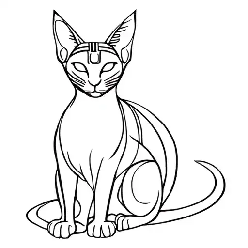 bastet cat god egyptian tattoo design idea