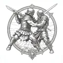 gladiator colosseum tattoo design idea