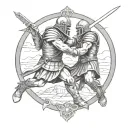 gladiator colosseum tattoo design idea