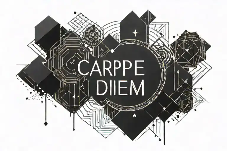 Carpe Diem quote tattoo design idea