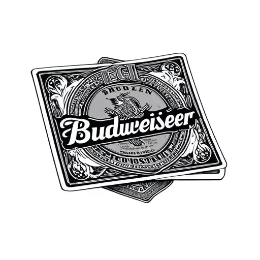Budweiser beer and cards tattoo design idea