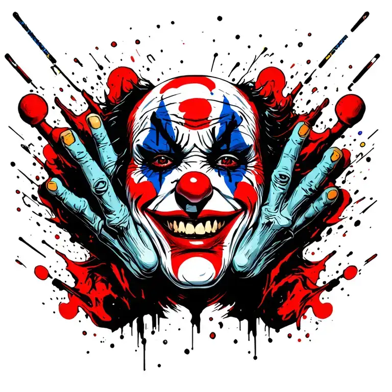 Sweettooth the Clown from the tv show Twisted Metal killing Mr Grimm tattoo design idea