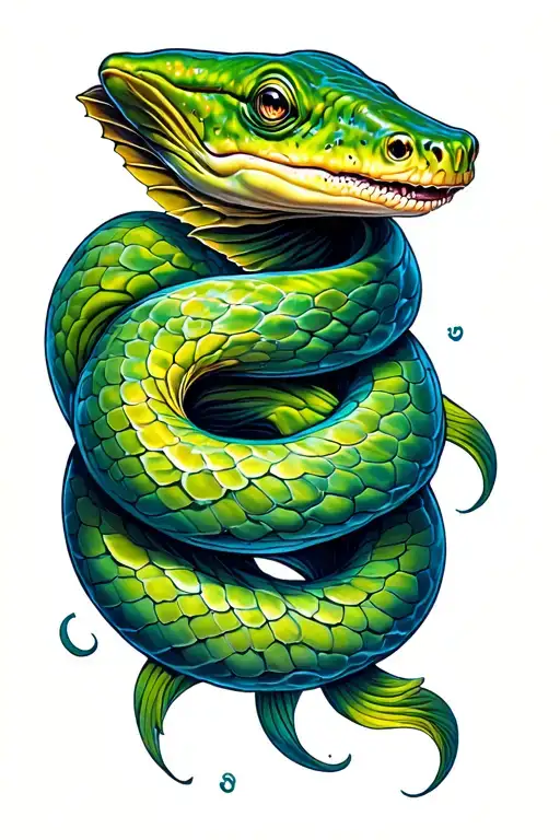 green moray Eel wrapped around forearm tattoo tattoo design idea