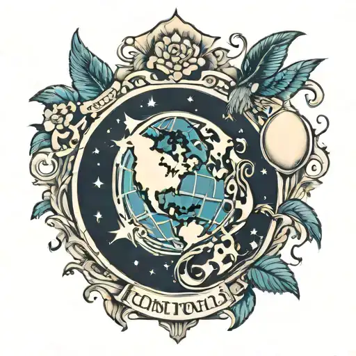 the world or nothing tattoo design idea