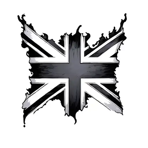 Black Union Jack tattoo design idea