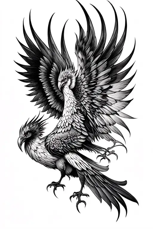 Zaal and Simurgh tattoo design idea