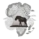 Africa continent tattoo design idea