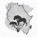 Africa continent tattoo design idea