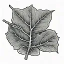 Aspen Leaf placed tattoo design idea