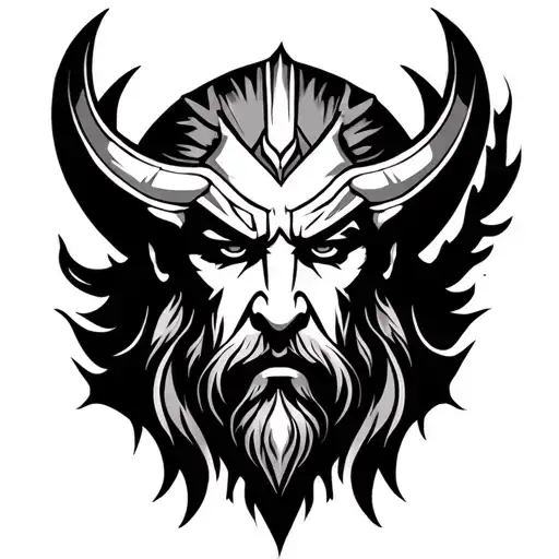 Odin Face tattoo design idea