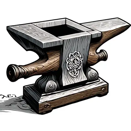 chisel and anvil tattoo design idea