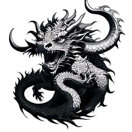 Ox And Dragon tattoo design idea