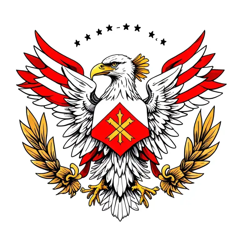 albanian flag and eagle tattoo design idea