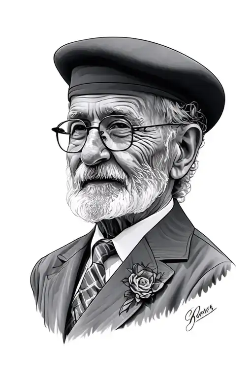 memorial for grandfather tattoo design idea