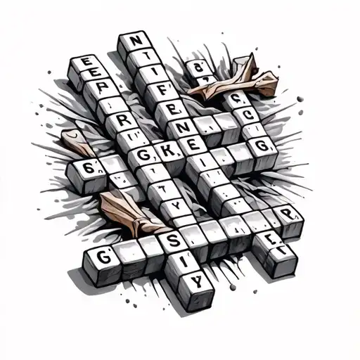 Crossword tattoo design idea