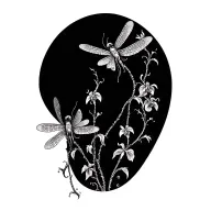 dragonflies orchids and vines tattoo design idea