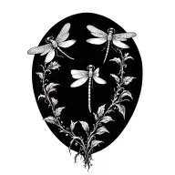 dragonflies orchids and vines tattoo design idea