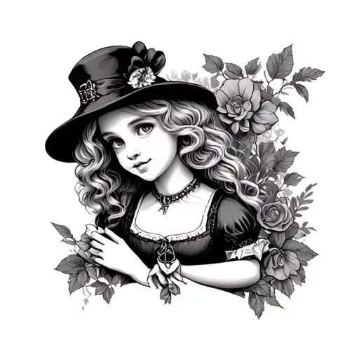 Dark Alice In Wonderland tattoo design idea