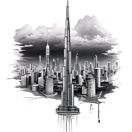 Burj Khalifa tattoo design idea