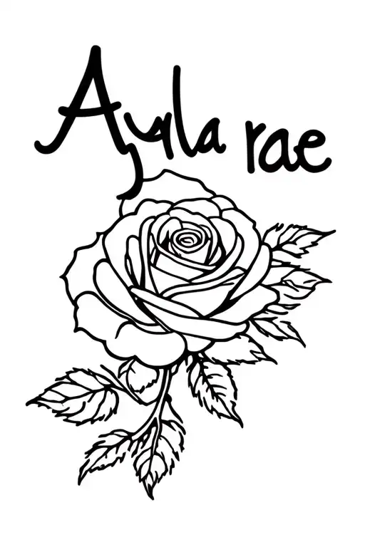 "Ayla rae" rose tattoo tattoo design idea