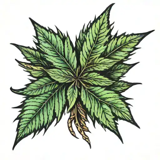 hemp leaf tattoo design idea