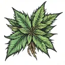 hemp leaf tattoo design idea