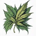 hemp leaf tattoo design idea