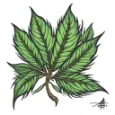 hemp leaf tattoo design idea