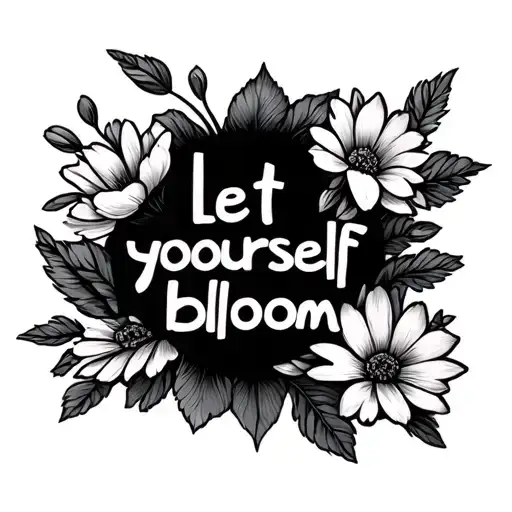 "let yourself bloom" flowers blooming from matches tattoo design idea