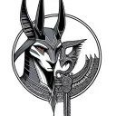 Anubis vs ra tattoo design idea