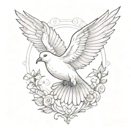 dove flying tattoo design idea