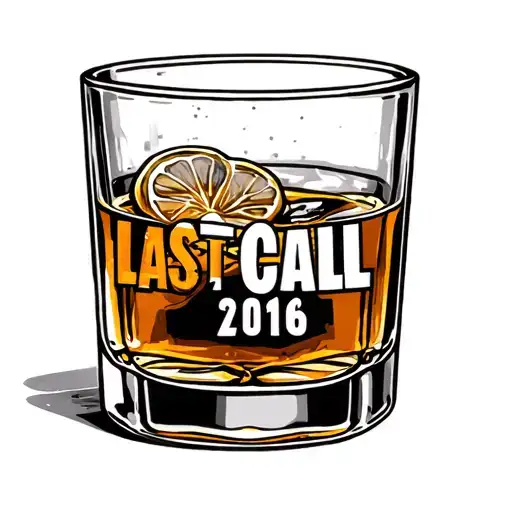whiskey glass last call 2016 tattoo design idea