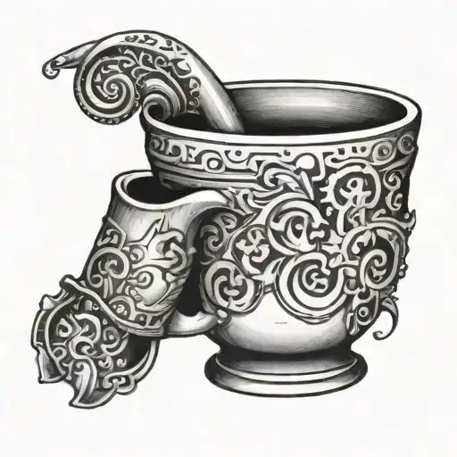 Tig weld walking the cup tattoo design idea