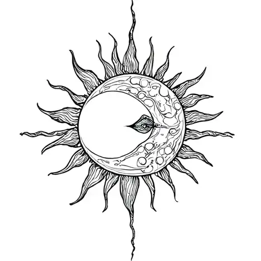 Sun and Luna tattoo design idea