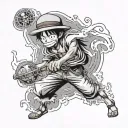 one peace monkey d luffy ace  tattoo design idea
