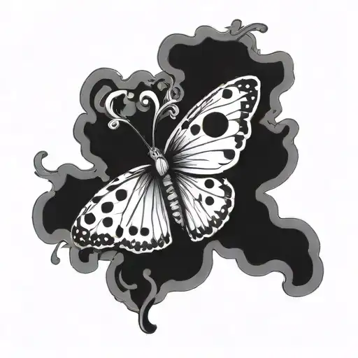 semicolon butterfly surrounded tattoo design idea