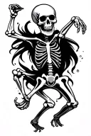 Dancing skeleton tattoo design idea