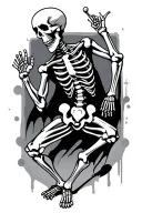 Dancing skeleton tattoo design idea
